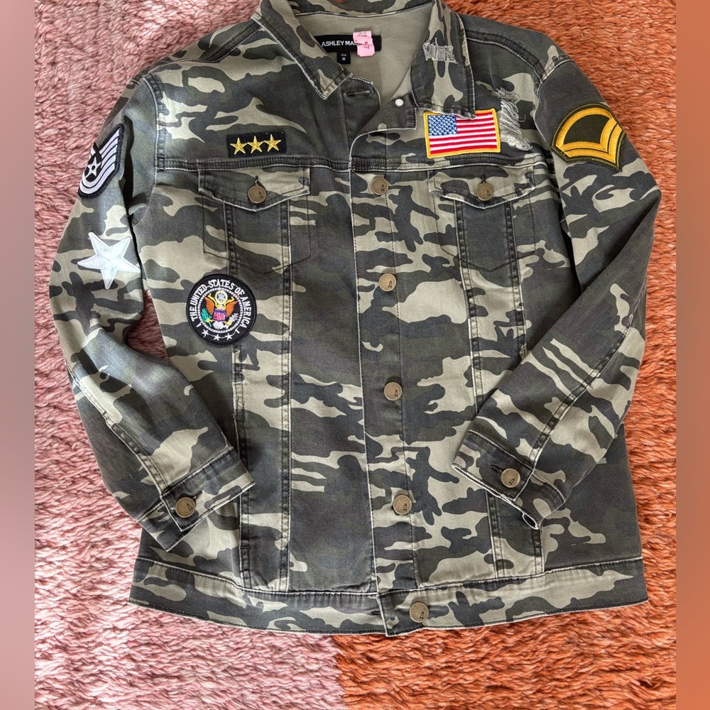 Distressed Camo Jacket by Ashley Mason